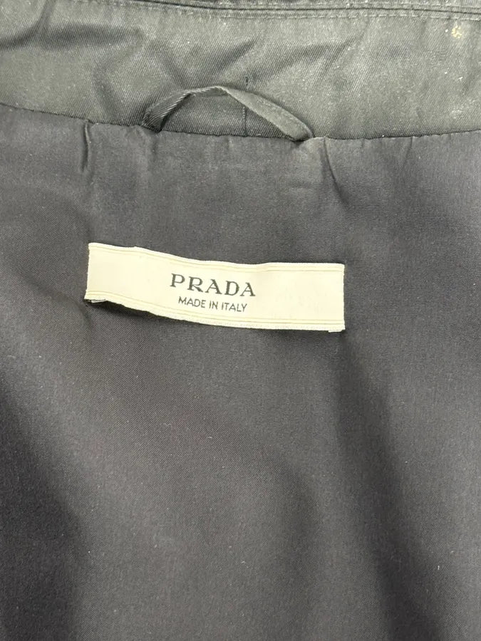 2000s Prada Black Minimal Nylon Bomber Jacket OtJMjdu 9