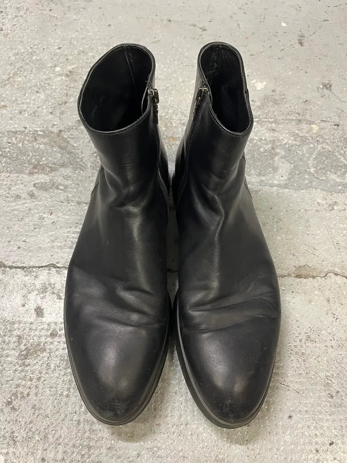 2000s Prada Black Minimalist Biker Cowboy Leather Boots (43eu/us9.5) mpTyAEy 4