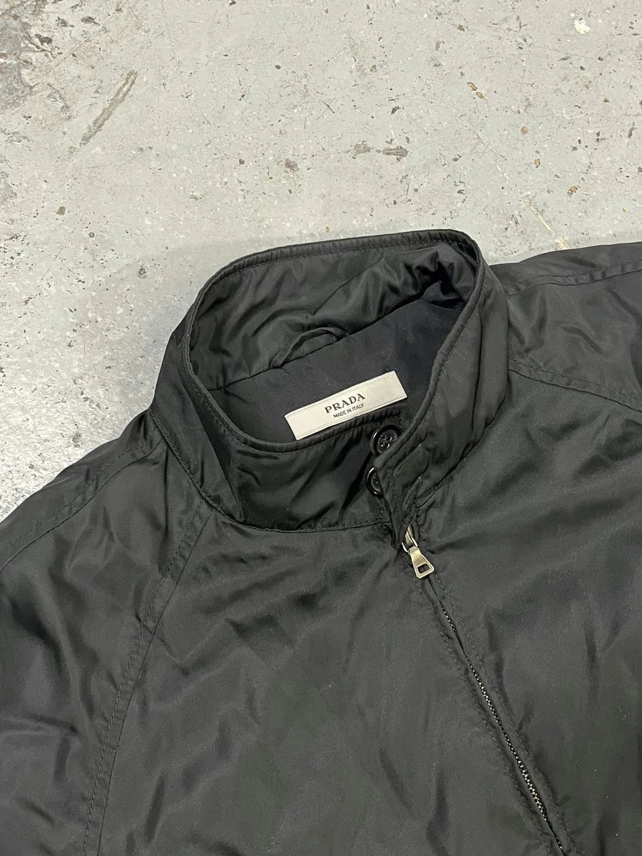 2000s Prada Black Minimalist Biker Nylon Jacket doxTucG 4