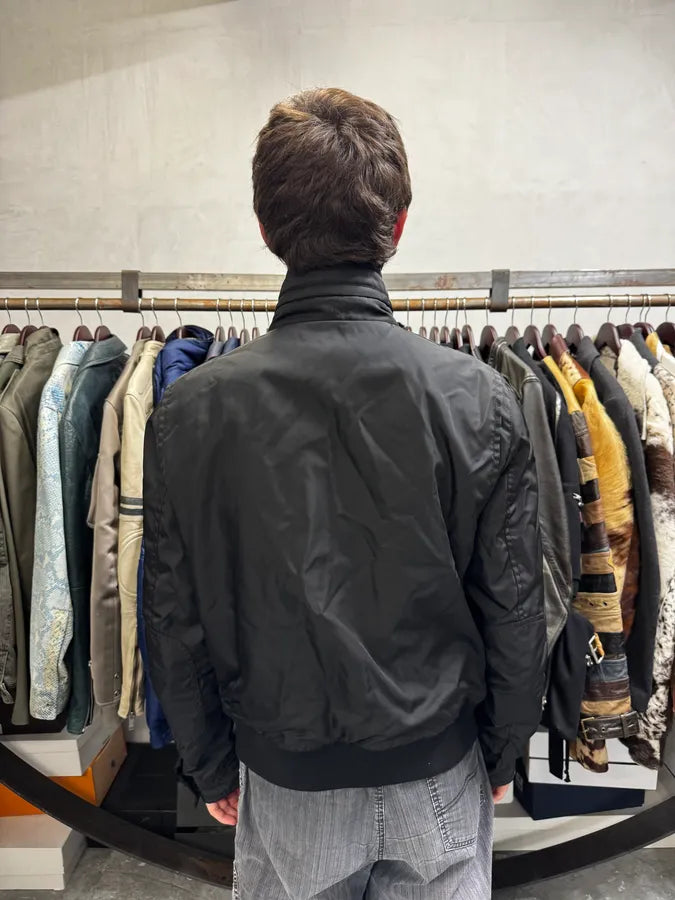2000s Prada Black Minimalist Bomber Jacket xfawAVc 2