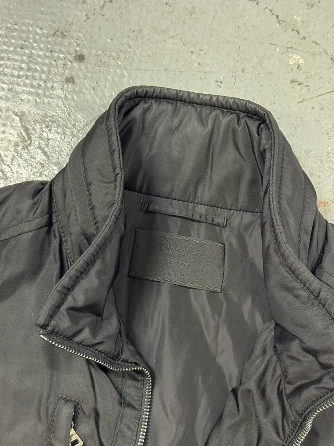 2000s Prada Black Minimalist Bomber Jacket xfawAVc 6