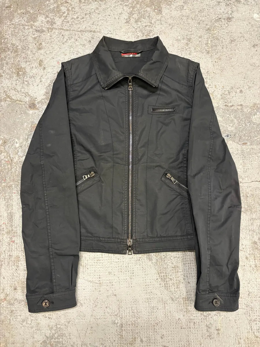 2000s Prada Black Minimalist Jacket (M) wWGCodN 0