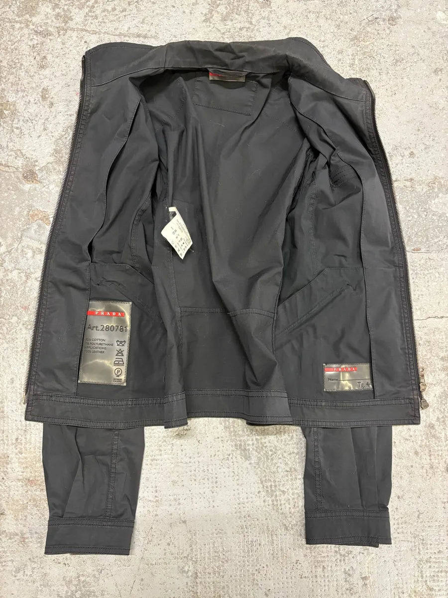 2000s Prada Black Minimalist Jacket (M) wWGCodN 1