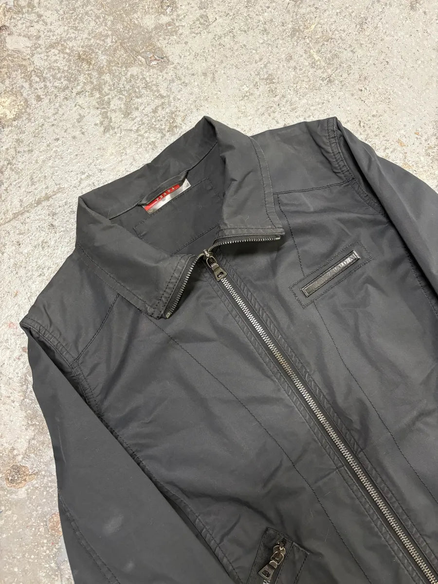 2000s Prada Black Minimalist Jacket (M) wWGCodN 10