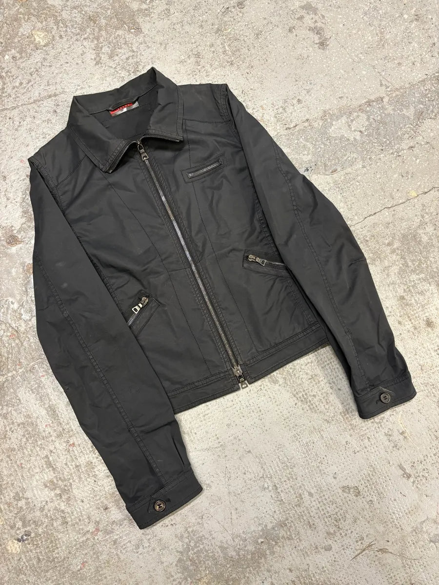 2000s Prada Black Minimalist Jacket (M) wWGCodN 2