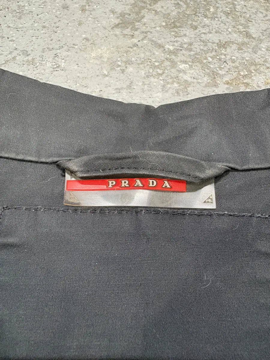 2000s Prada Black Minimalist Jacket (M) wWGCodN 8