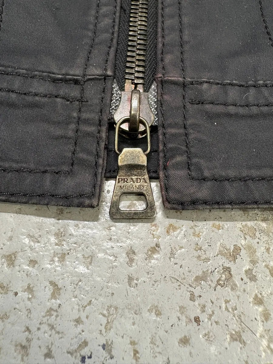 2000s Prada Black Minimalist Jacket (M) wWGCodN 9
