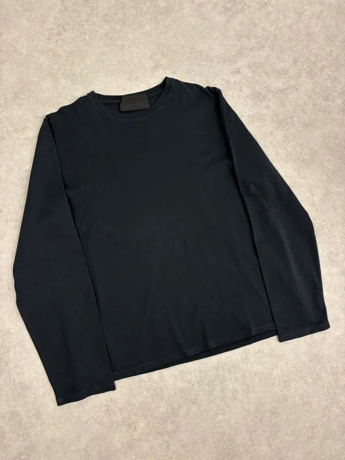 2000s Prada Black Minimalist Longsleeve T-Shirt GoOPZng 3