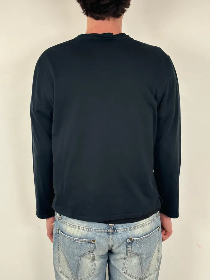 2000s Prada Black Minimalist Longsleeve T-Shirt GoOPZng 2