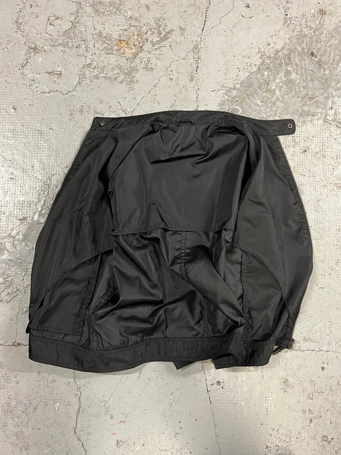 2000s Prada Black Minimalist Nylon Biker Jacket qOAHRLf 6