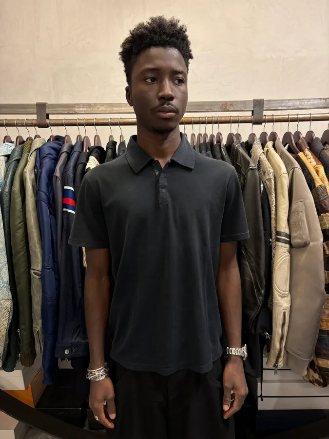 2000s Prada Black Linea Rossa Minimalist Polo Shirt UxvwtWF 1