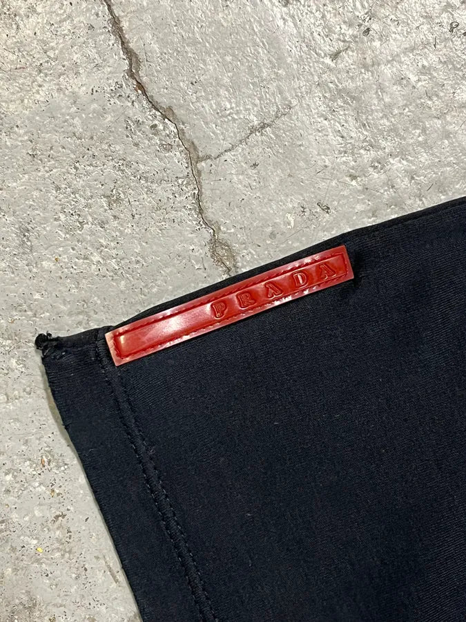 2000s Prada Black Linea Rossa Minimalist Polo Shirt UxvwtWF 5