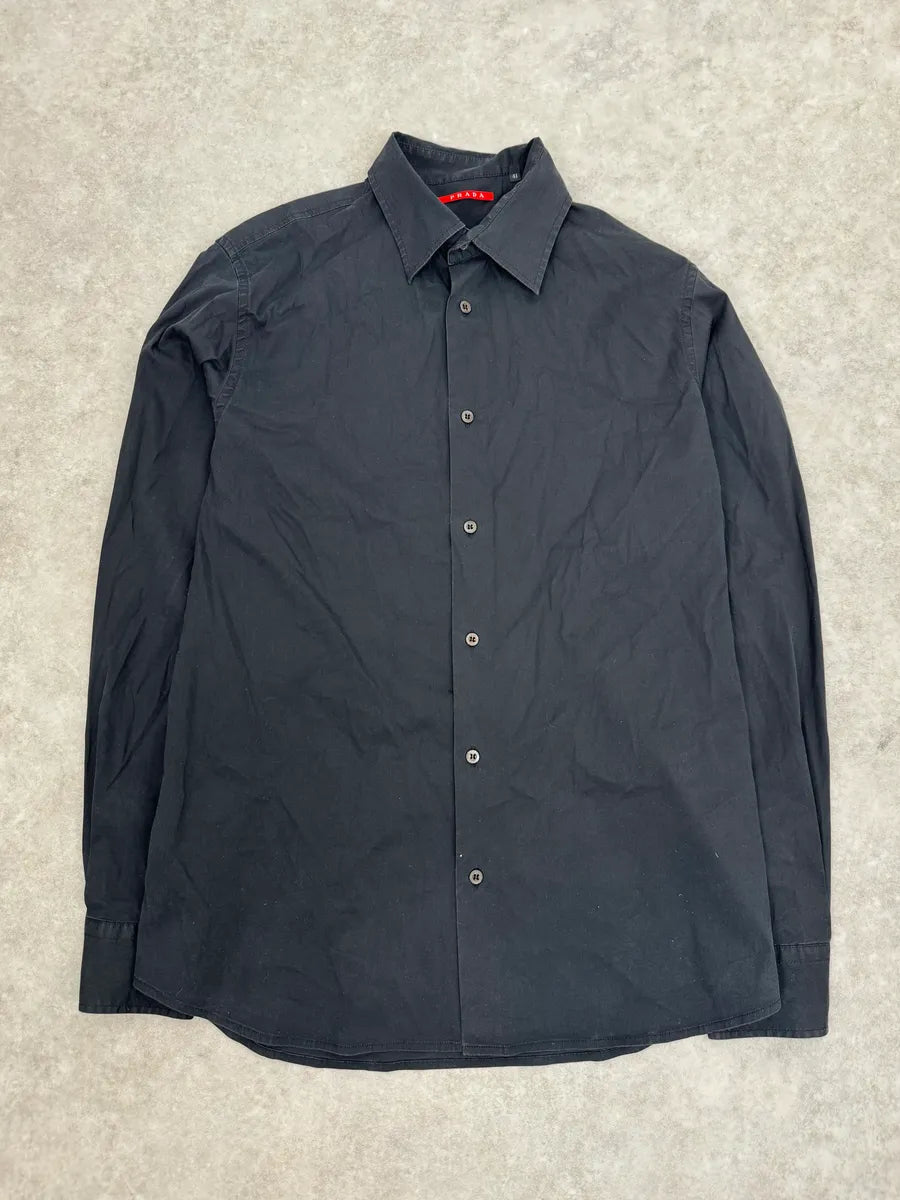 2000s Prada Black Minimalist Shirt IbjBBQj 0