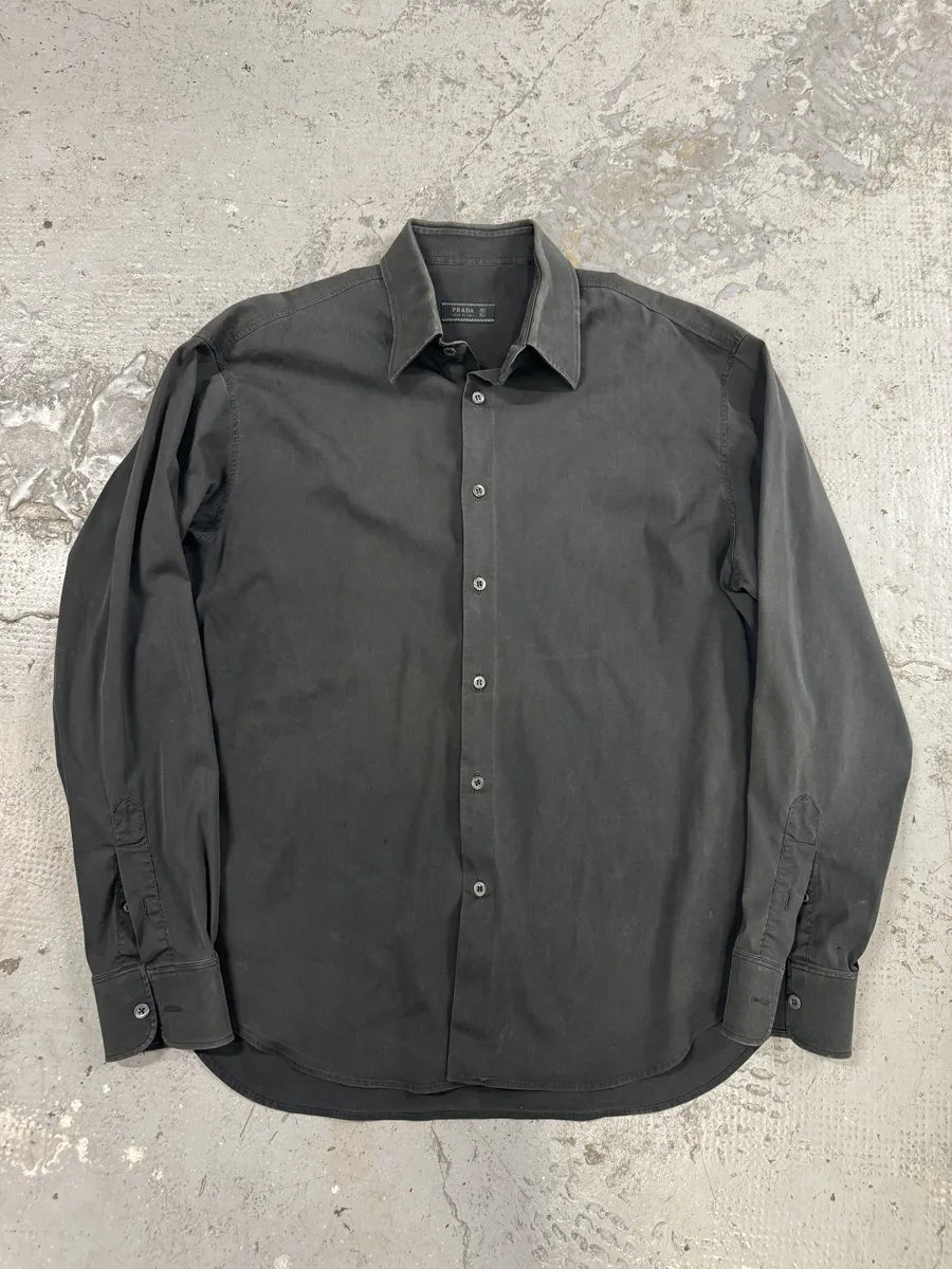 2000s Prada Black Minimalist Shirt (M) VtfcNWK 0