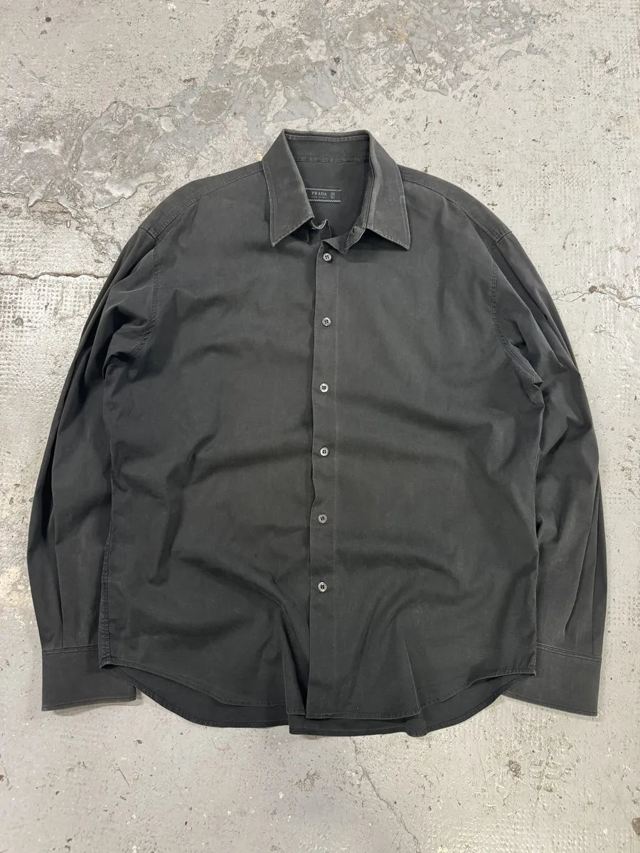 2000s Prada Black Minimalist Shirt (M) VtfcNWK 3