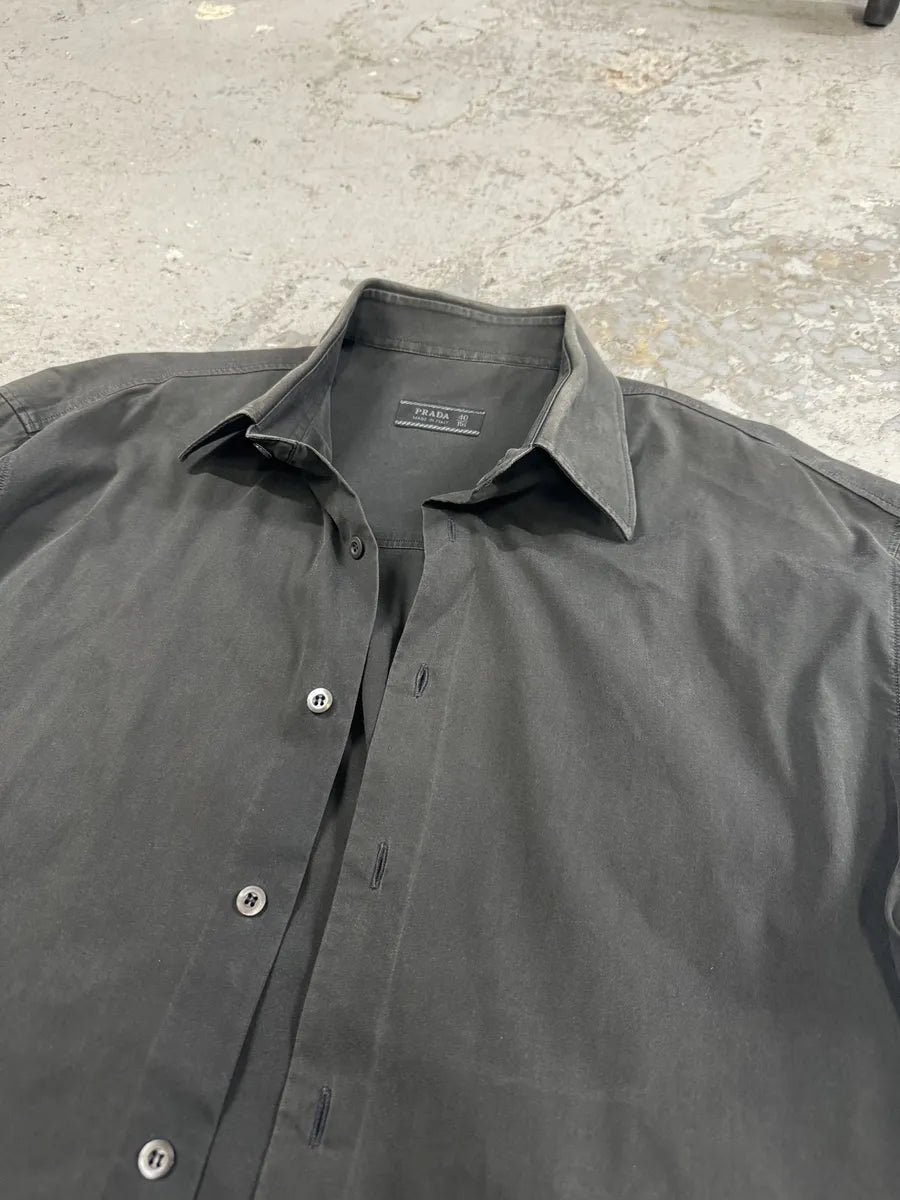 2000s Prada Black Minimalist Shirt (M) VtfcNWK 5