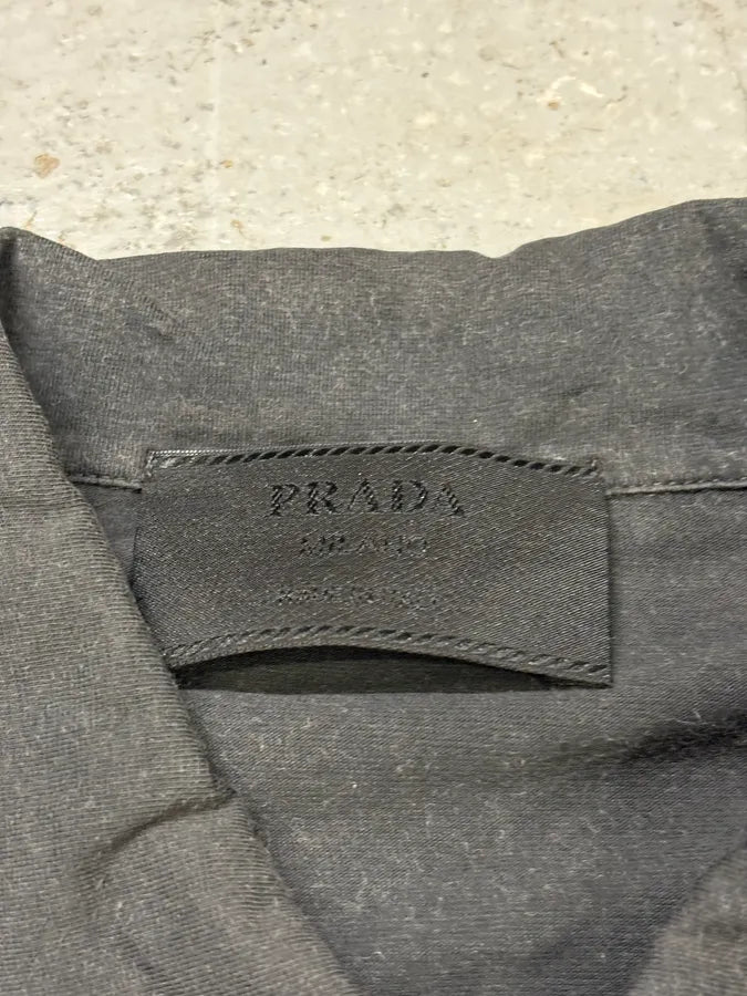 2000s Prada Black Minimalist Shirt jLZhfcj 6