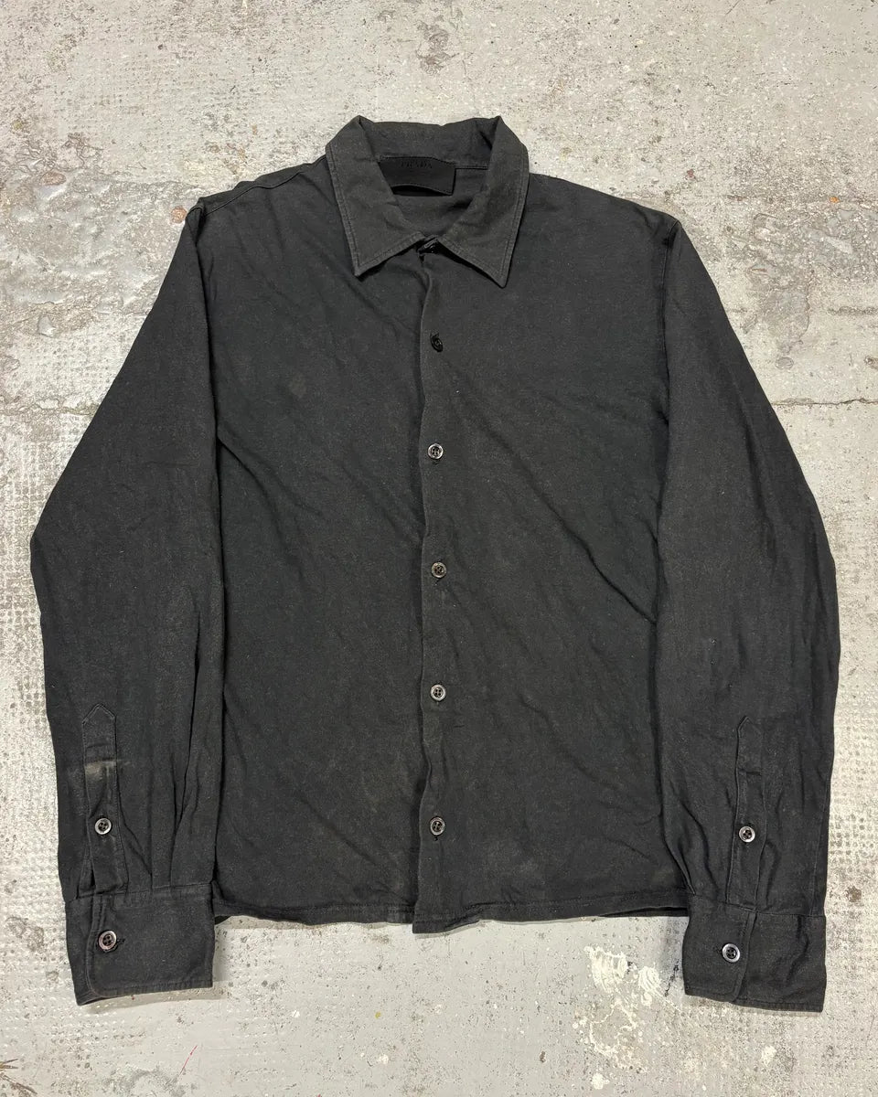 2000s Prada Black Minimalist Shirt jLZhfcj 0