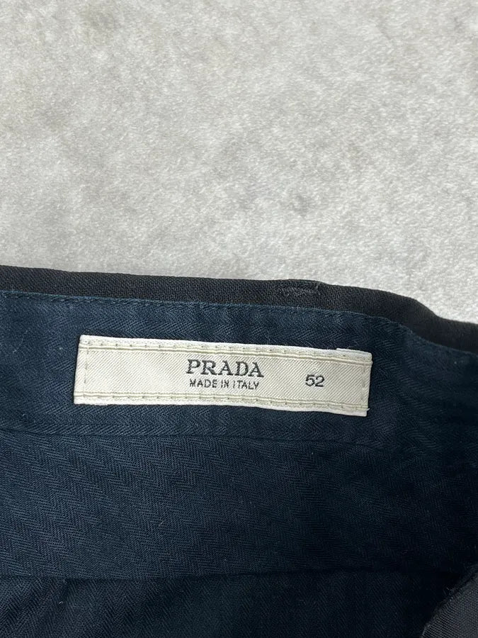 2000s Prada Black Minimalist Tailored Pants WWoIEBv 8