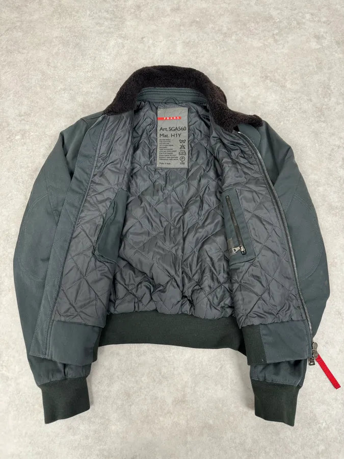 2000s Prada Black Nylon Bomber Jacket aITcQub 4