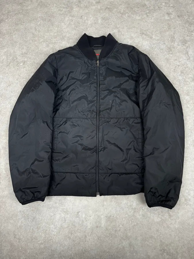 2000s Prada Black Nylon Bomber Jacket ECHBHFy 0