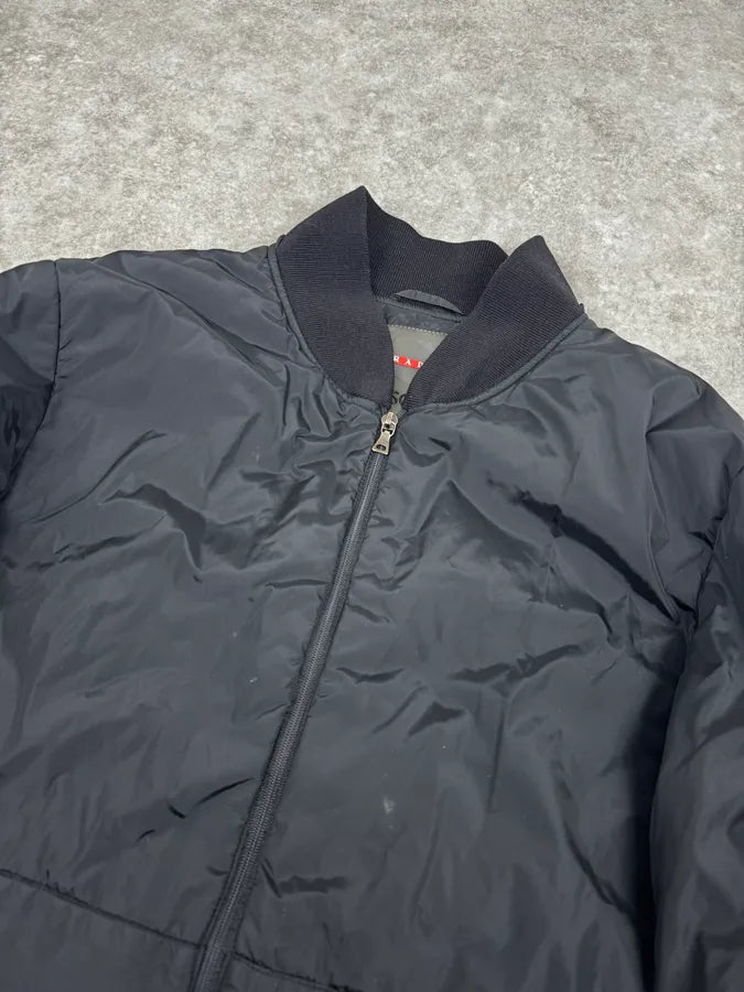 2000s Prada Black Nylon Bomber Jacket ECHBHFy 4