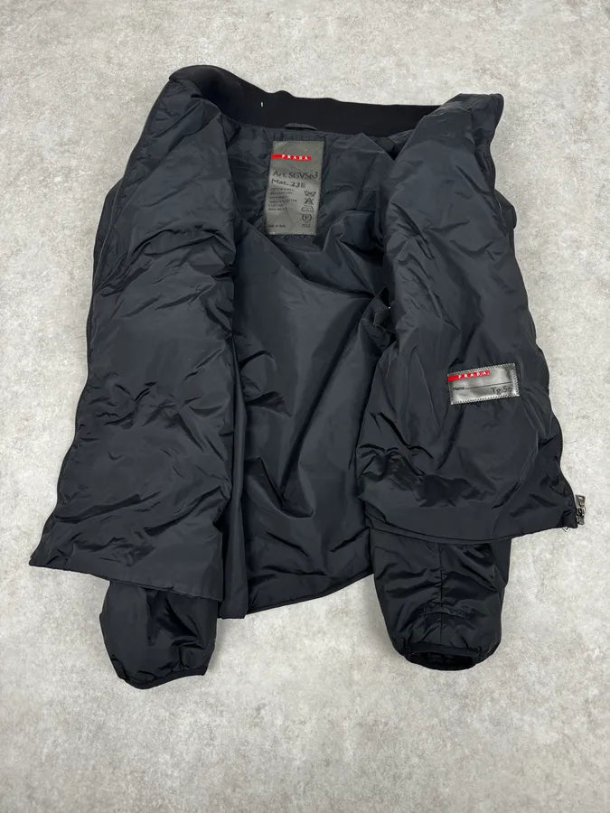 2000s Prada Black Nylon Bomber Jacket ECHBHFy 6