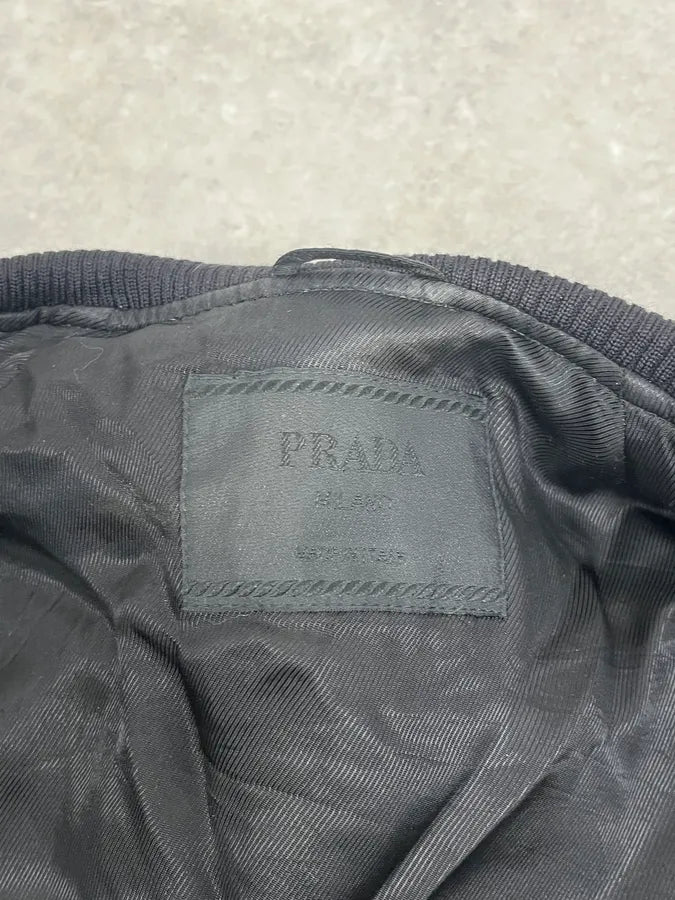 2000s Prada Black Nylon Bomber Jacket EZSkBBL 9