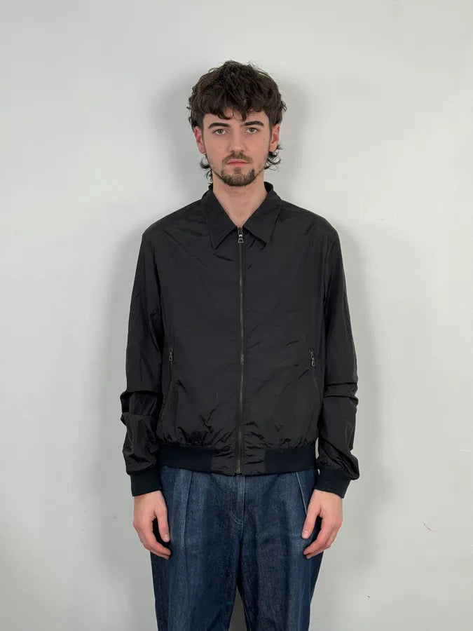 2000s Prada Black Nylon Bomber Jacket UfKlExc 1