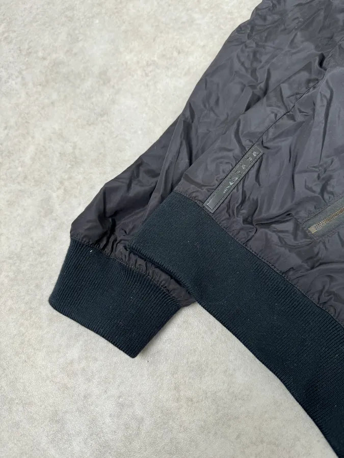 2000s Prada Black Nylon Bomber Jacket UfKlExc 4