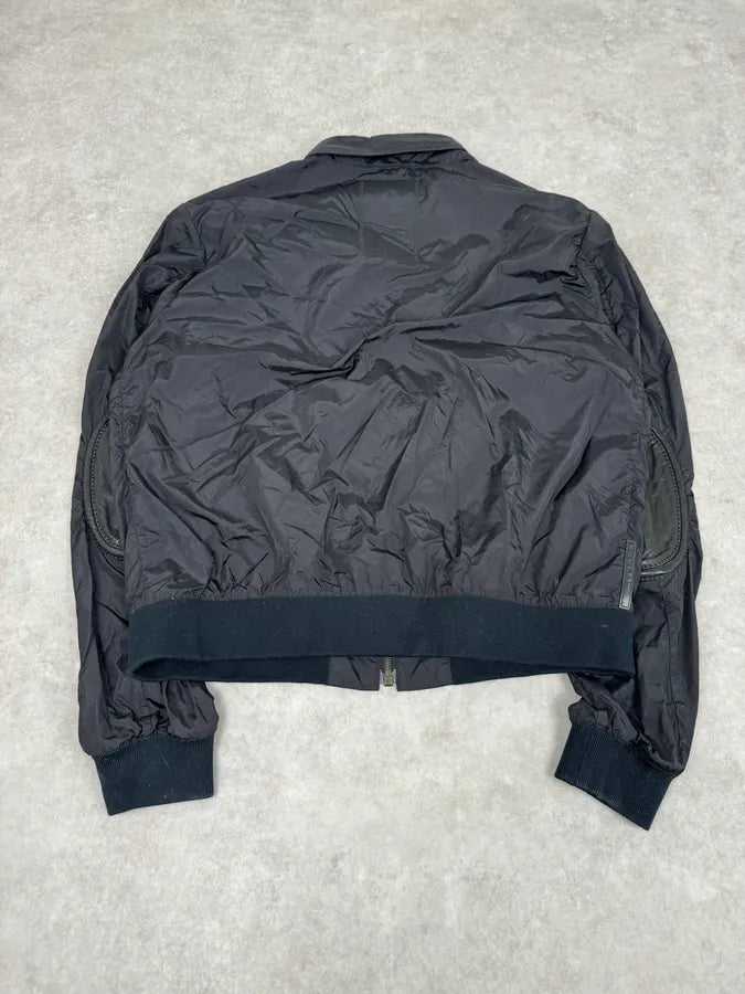 2000s Prada Black Nylon Bomber Jacket UfKlExc 5