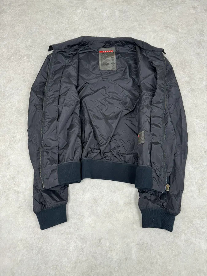 2000s Prada Black Nylon Bomber Jacket UfKlExc 6
