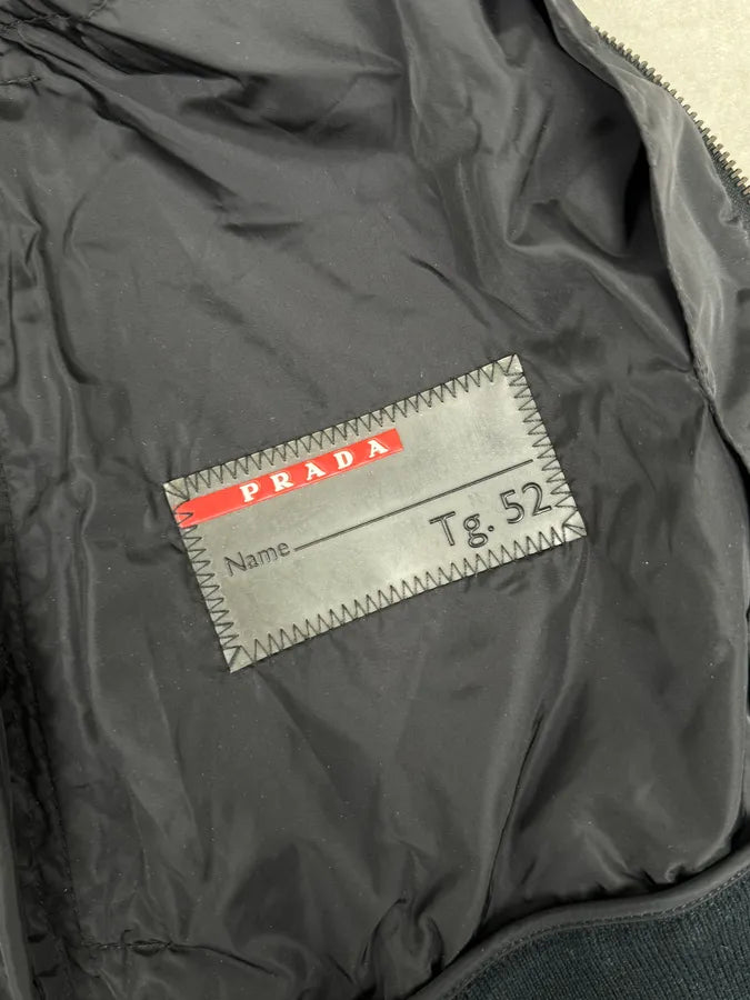 2000s Prada Black Nylon Bomber Jacket UfKlExc 7