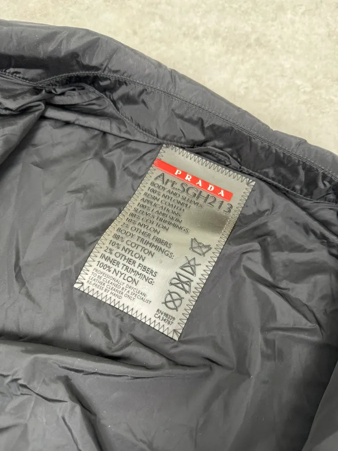 2000s Prada Black Nylon Bomber Jacket UfKlExc 8