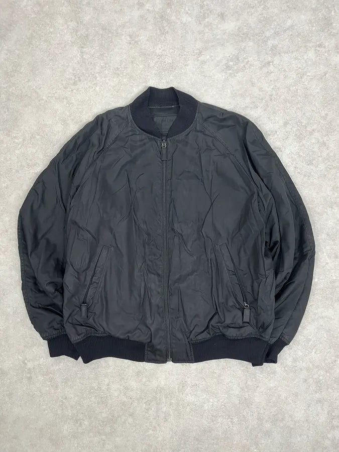 2000s Prada Black Nylon Bomber Jacket EZSkBBL 3
