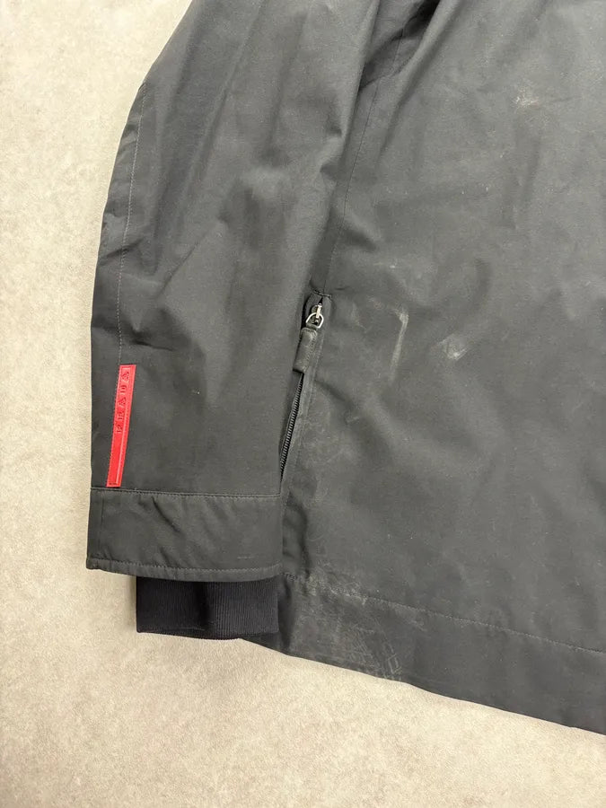 2000s Prada Black Nylon Linea Rossa Gore-Tex Windbreaker Jacket gdqyKyG 7