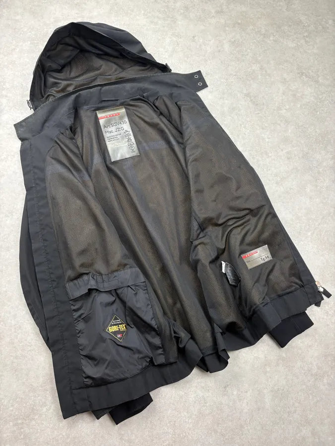 2000s Prada Black Nylon Linea Rossa Gore-Tex Windbreaker Jacket gdqyKyG 6