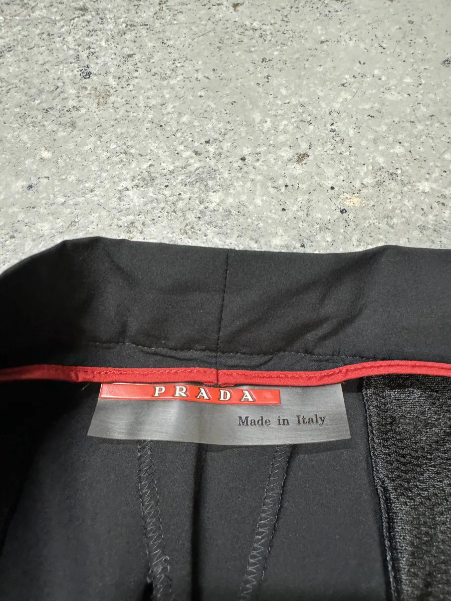 2000s Prada Black Nylon Linea Rossa Side Zips Pants (M) nsjZeqx 10