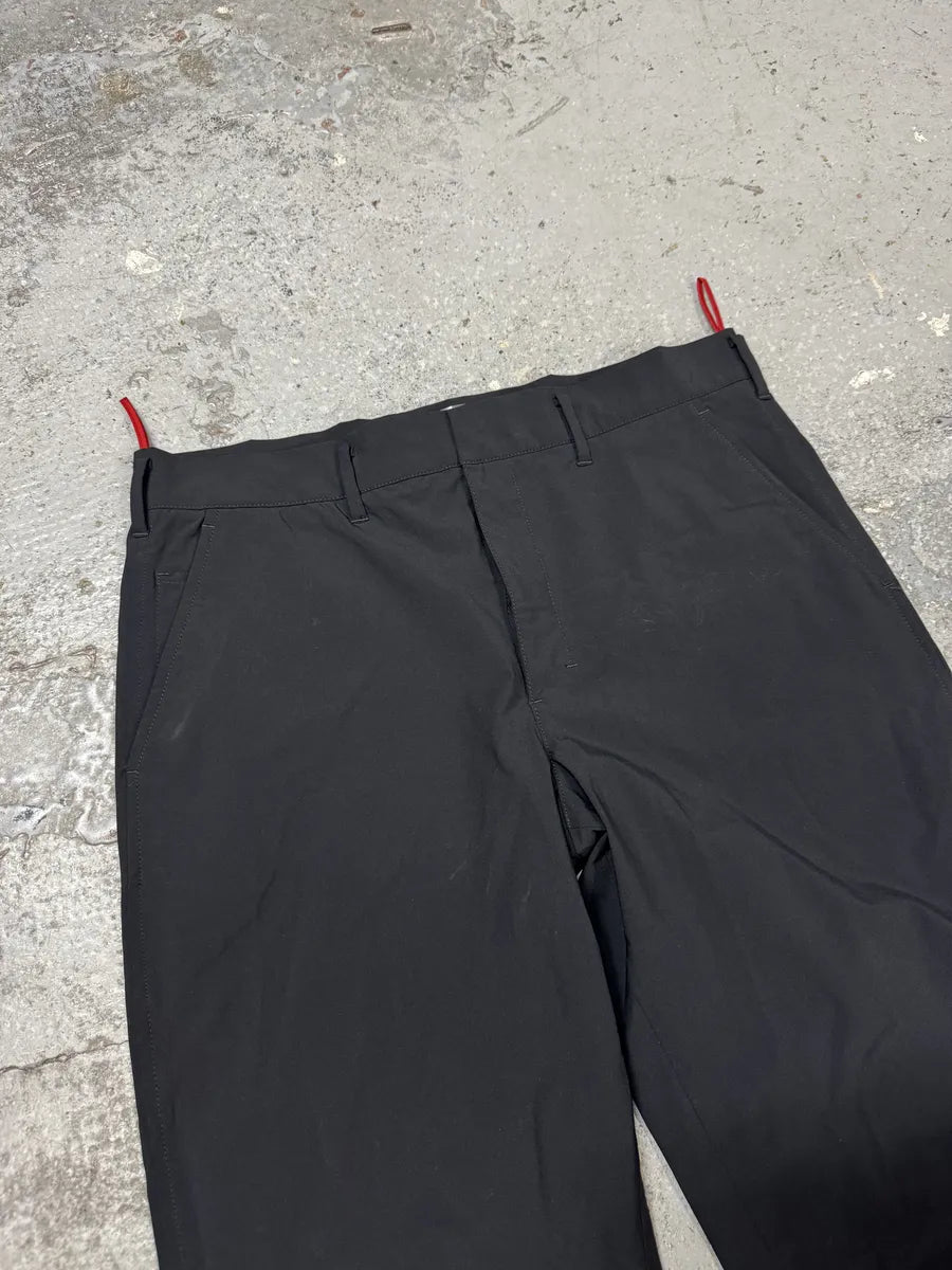 2000s Prada Black Nylon Linea Rossa Side Zips Pants (M) nsjZeqx 11