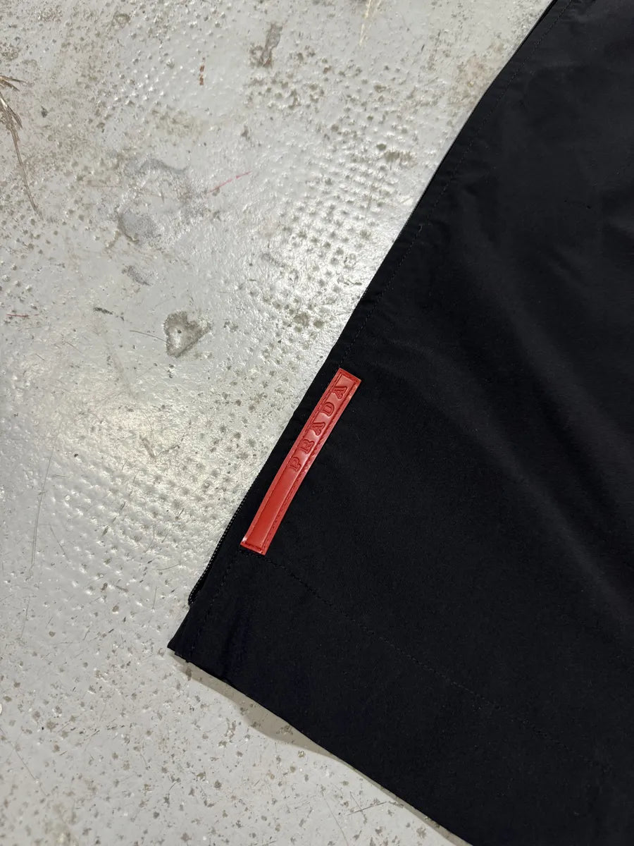 2000s Prada Black Nylon Linea Rossa Side Zips Pants (M) nsjZeqx 7