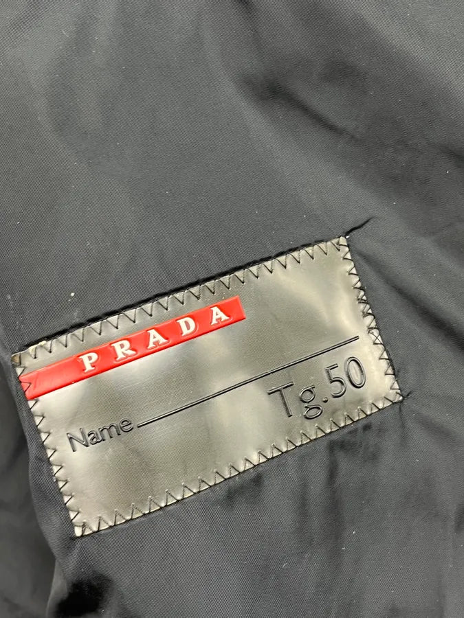 2000s Prada Black Nylon Puffer Lined Long Coat YBFMMEB 13