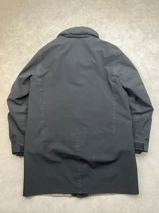 2000s Prada Black Nylon Puffer Lined Long Coat YBFMMEB 5