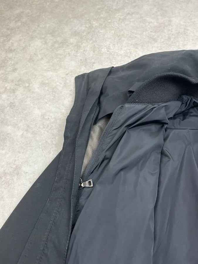 2000s Prada Black Nylon Puffer Lined Long Coat YBFMMEB 11
