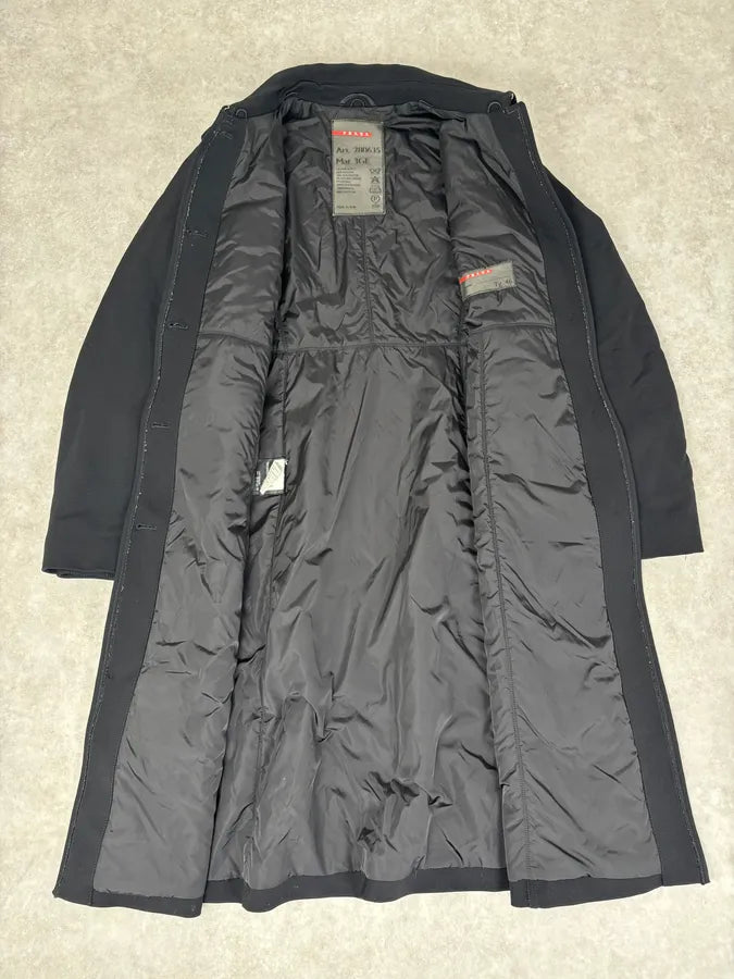 2000s Prada Black Nylon Long Premium Jacket jEsGvGa 6