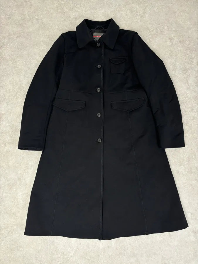 2000s Prada Black Nylon Long Premium Jacket jEsGvGa 0