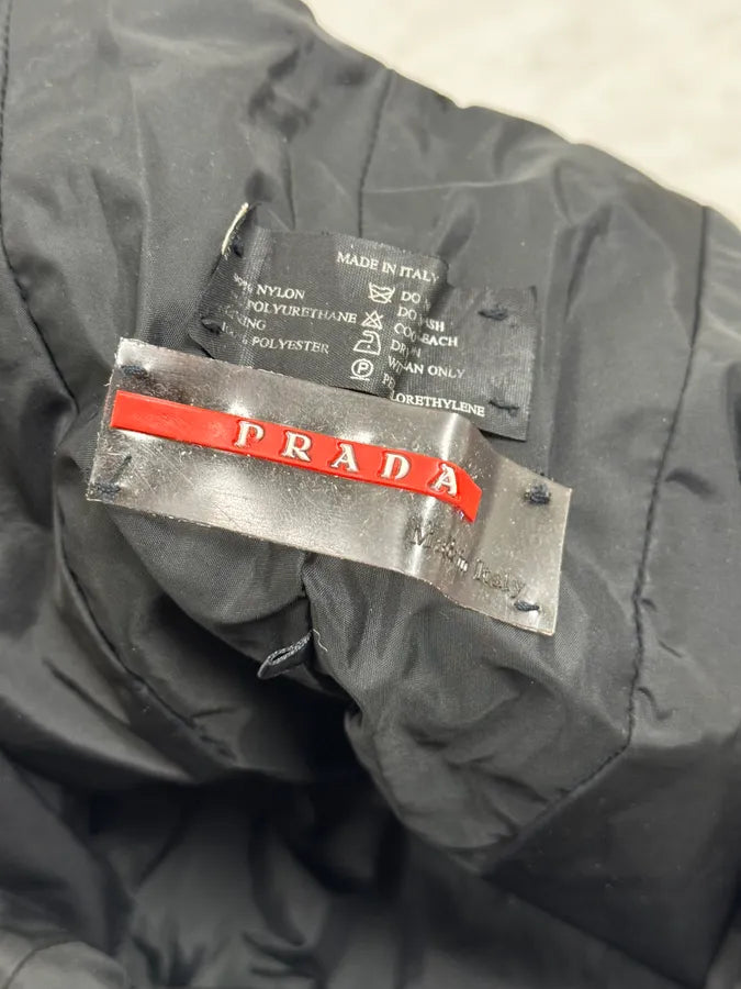 AW1999 Prada Linea Rossa Black Nylon Puffer Hood QqSGZbo 6
