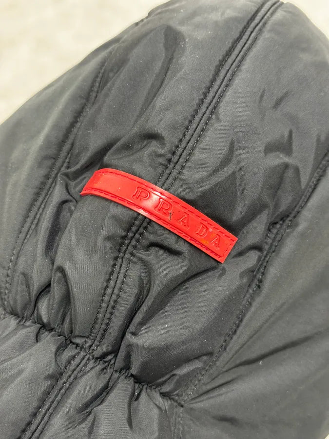 AW1999 Prada Linea Rossa Black Nylon Puffer Hood QqSGZbo 5