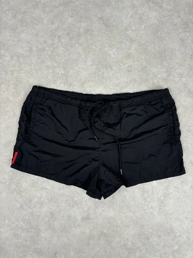 2000s Prada Black Nylon Sport Shorts aDyGywJ 0