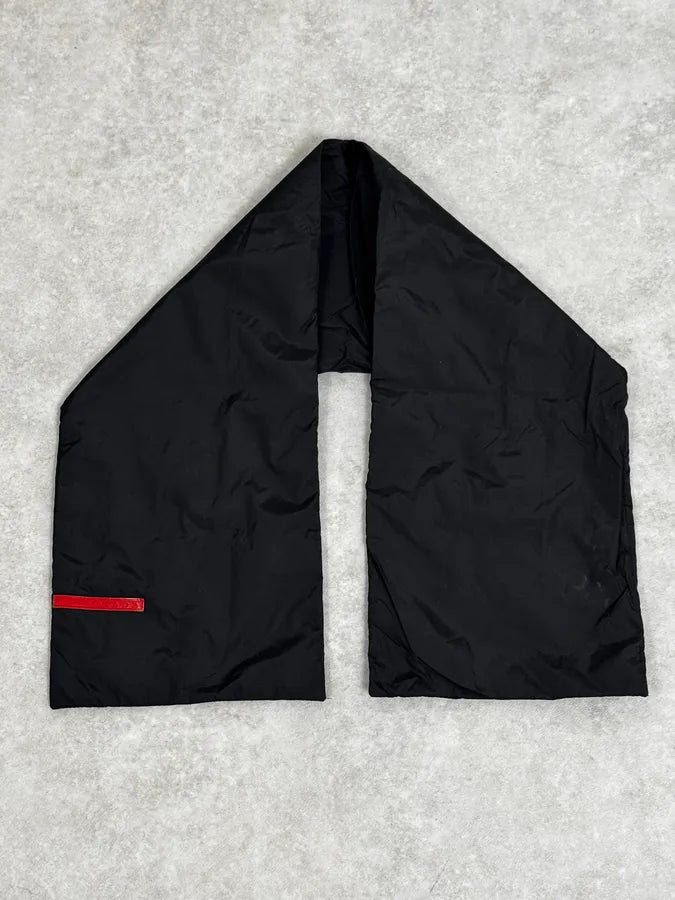 2000s Prada Black Magnetic Nylon Scarf PjMTaul 1