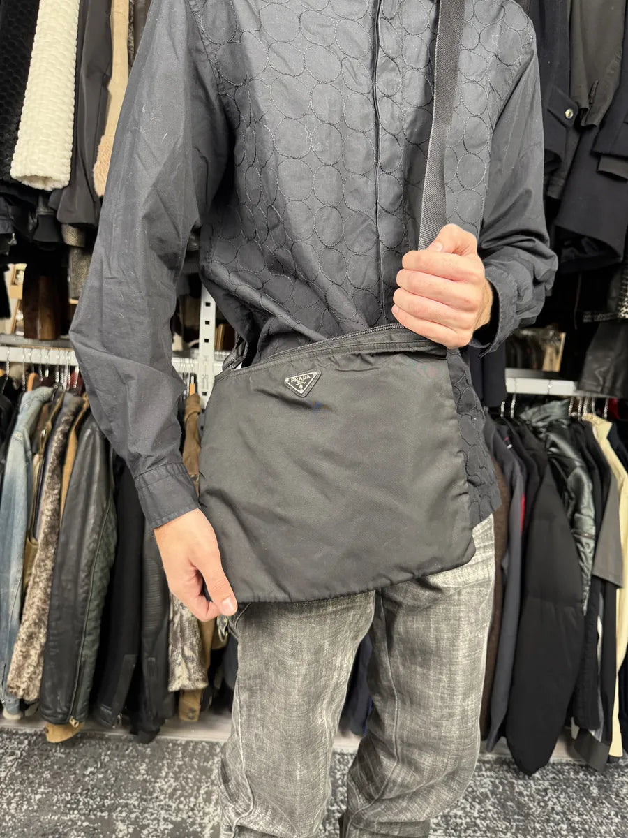 2000s Prada Black Nylon Shoulder Bag prnUSWY 1